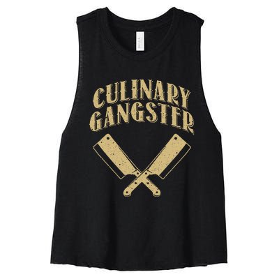 Funny Chef Art For Kitchen Restaurant Cooking Lovers Women's Racerback Cropped Tank