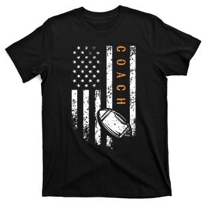 Football Coach American Flag Football Trainer Coaching T-Shirt