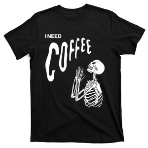 Funny Caffeine Addict Skeleton Coffee T-Shirt