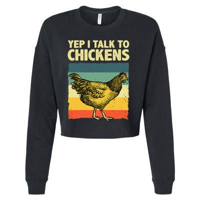 Funny Chicken Art For Wo Poultry Chicken Farmer Cropped Pullover Crew