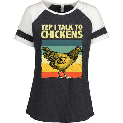 Funny Chicken Art For Wo Poultry Chicken Farmer Enza Ladies Jersey Colorblock Tee