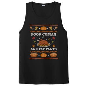 Food Comas And Fat Pants Ugly Christmas Sweater Thanksgiving Gift PosiCharge Competitor Tank