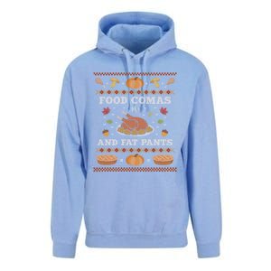 Food Comas And Fat Pants Ugly Christmas Sweater Thanksgiving Gift Unisex Surf Hoodie