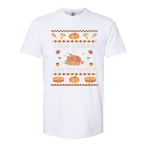 Food Comas And Fat Pants Ugly Christmas Sweater Thanksgiving Gift Softstyle CVC T-Shirt