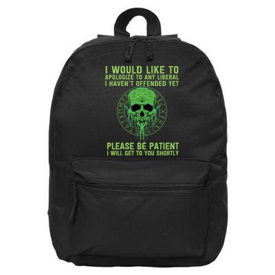 Funny Conservative Anti Woke Politically Incorrect 16 in Basic Backpack