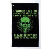 Funny Conservative Anti Woke Politically Incorrect Golf Towel