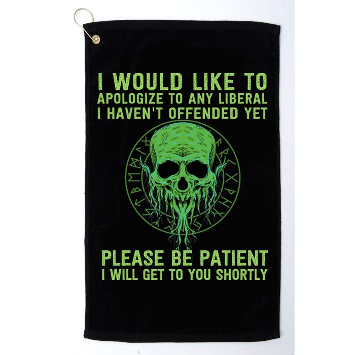 Funny Conservative Anti Woke Politically Incorrect Golf Towel