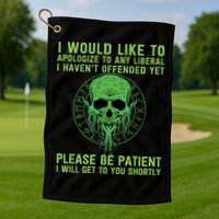 Funny Conservative Anti Woke Politically Incorrect Golf Towel