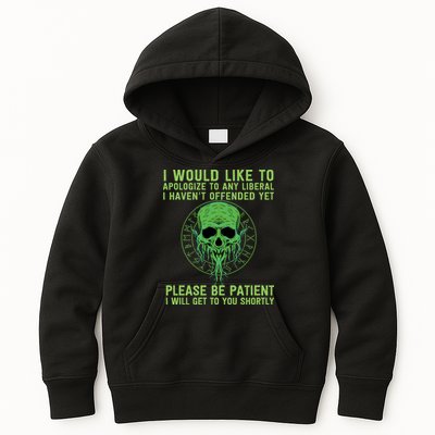 Funny Conservative Anti Woke Politically Incorrect Kids Hoodie