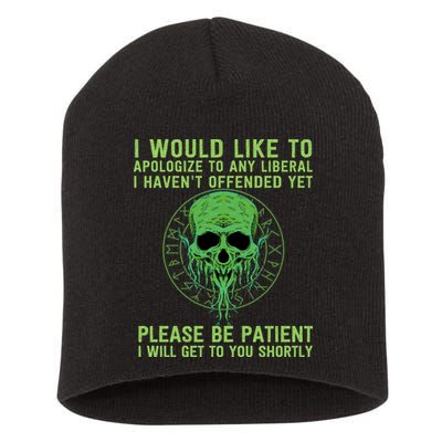 Funny Conservative Anti Woke Politically Incorrect Short Acrylic Beanie