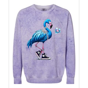 Flamingo Chucks And Pearls Comma La Kamala 2024 Colorblast Crewneck Sweatshirt