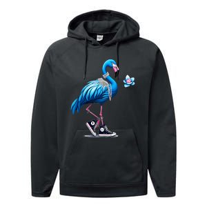 Flamingo Chucks And Pearls Comma La Kamala 2024 Performance Fleece Hoodie