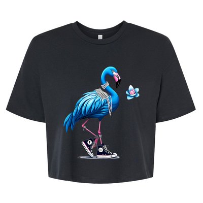 Flamingo Chucks And Pearls Comma La Kamala 2024 Bella+Canvas Jersey Crop Tee