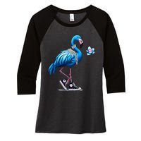 Flamingo Chucks And Pearls Comma La Kamala 2024 Women's Tri-Blend 3/4-Sleeve Raglan Shirt