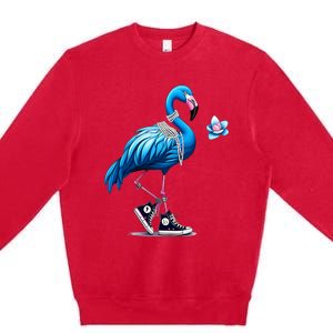 Flamingo Chucks And Pearls Comma La Kamala 2024 Premium Crewneck Sweatshirt