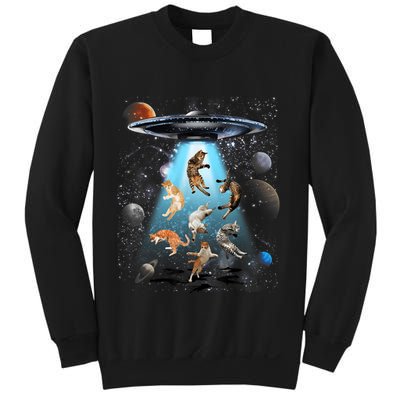 Funny Cat Astronaut Outer Space Watercolor Splash Cat Lover Sweatshirt