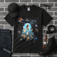 Funny Cat Astronaut Outer Space Watercolor Splash Cat Lover Tall T-Shirt