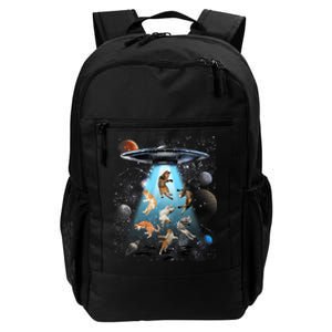 Funny Cat Astronaut Outer Space Watercolor Splash Cat Lover Daily Commute Backpack