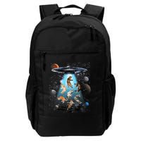 Funny Cat Astronaut Outer Space Watercolor Splash Cat Lover Backpack