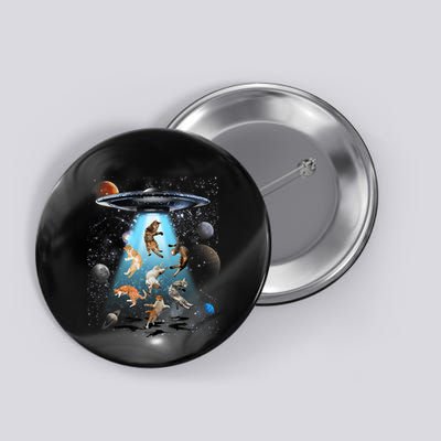 Funny Cat Astronaut Outer Space Watercolor Splash Cat Lover Button