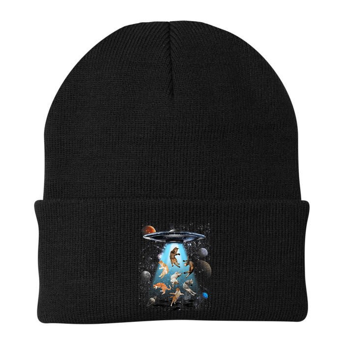 Funny Cat Astronaut Outer Space Watercolor Splash Cat Lover Beanie