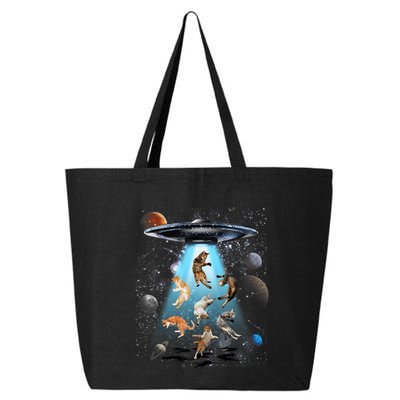 Funny Cat Astronaut Outer Space Watercolor Splash Cat Lover 25L Jumbo Tote