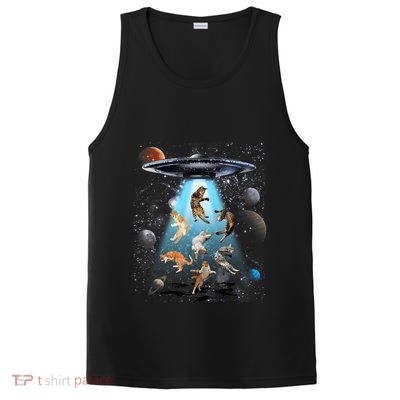 Funny Cat Astronaut Outer Space Watercolor Splash Cat Lover PosiCharge Competitor Tank