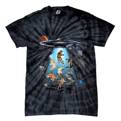 Funny Cat Astronaut Outer Space Watercolor Splash Cat Lover Tie-Dye T-Shirt