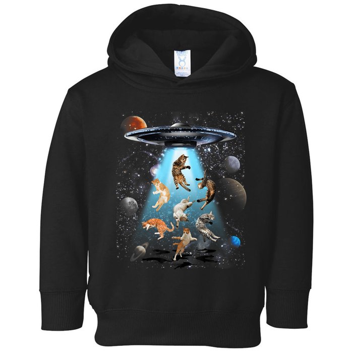 Funny Cat Astronaut Outer Space Watercolor Splash Cat Lover Toddler Hoodie