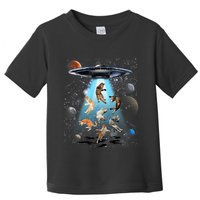 Funny Cat Astronaut Outer Space Watercolor Splash Cat Lover Toddler T-Shirt