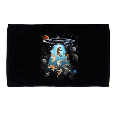 Funny Cat Astronaut Outer Space Watercolor Splash Cat Lover Microfiber Hand Towel