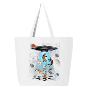 Funny Cat Astronaut Outer Space Watercolor Splash Cat Lover 25L Jumbo Tote