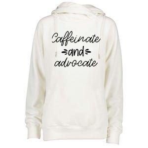 Funny Caffeinate and Advocate - best gifts idea for SPED Womens Funnel Neck Pullover Hood