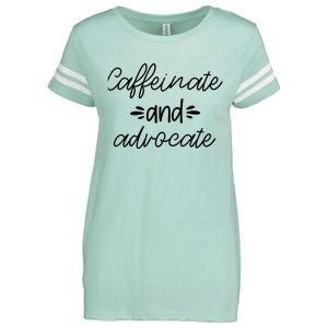 Funny Caffeinate and Advocate - best gifts idea for SPED Enza Ladies Jersey Football T-Shirt