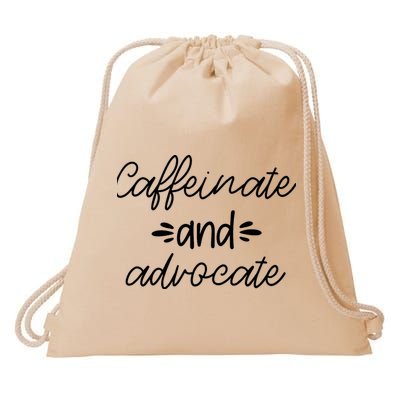 Funny Caffeinate and Advocate - best gifts idea for SPED Drawstring Bag