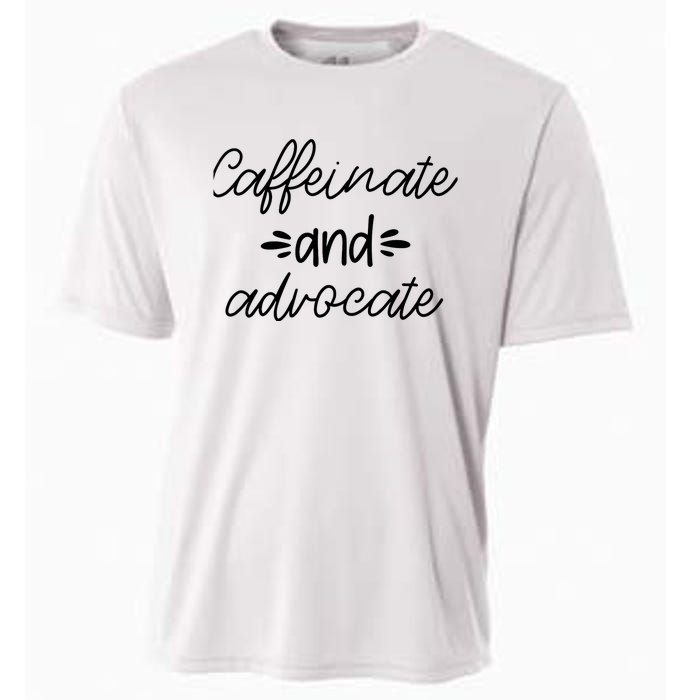 Funny Caffeinate and Advocate - best gifts idea for SPED Cooling Performance Crew T-Shirt