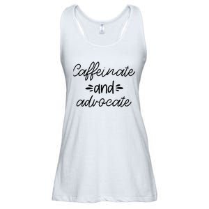 Funny Caffeinate and Advocate - best gifts idea for SPED Ladies Essential Flowy Tank