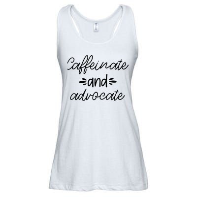 Funny Caffeinate and Advocate - best gifts idea for SPED Ladies Essential Flowy Tank