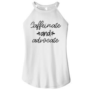 Funny Caffeinate and Advocate - best gifts idea for SPED Women's Perfect Tri Rocker Tank