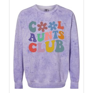 Floral Cool Aunts Club Groovy Aunt Sister Auntie Gift Colorblast Crewneck Sweatshirt