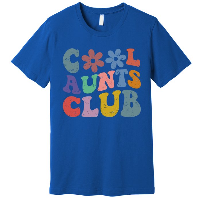 Floral Cool Aunts Club Groovy Aunt Sister Auntie Gift Premium T-Shirt