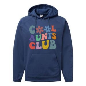 Floral Cool Aunts Club Groovy Aunt Sister Auntie Gift Performance Fleece Hoodie