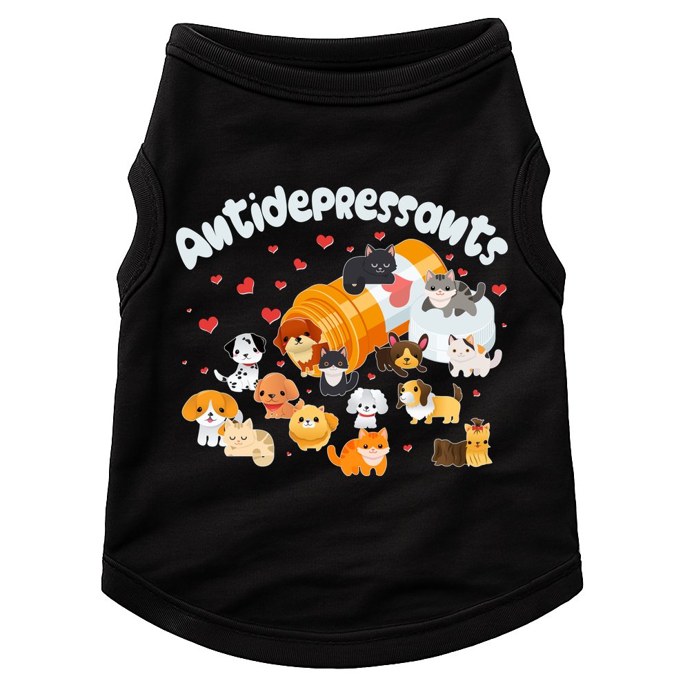 Funny Cute Antidepressants Pets Puppies And Kittens Doggie Tank
