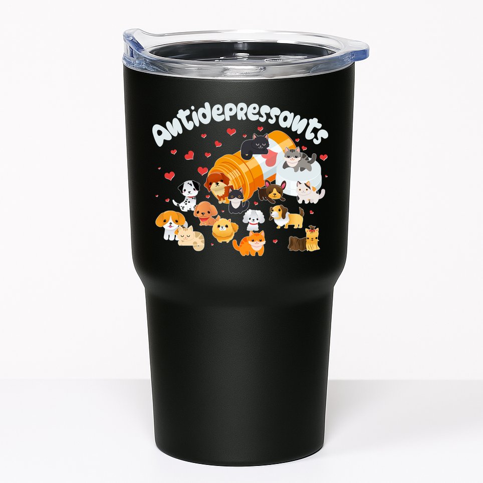 Funny Cute Antidepressants Pets Puppies And Kittens Tumbler