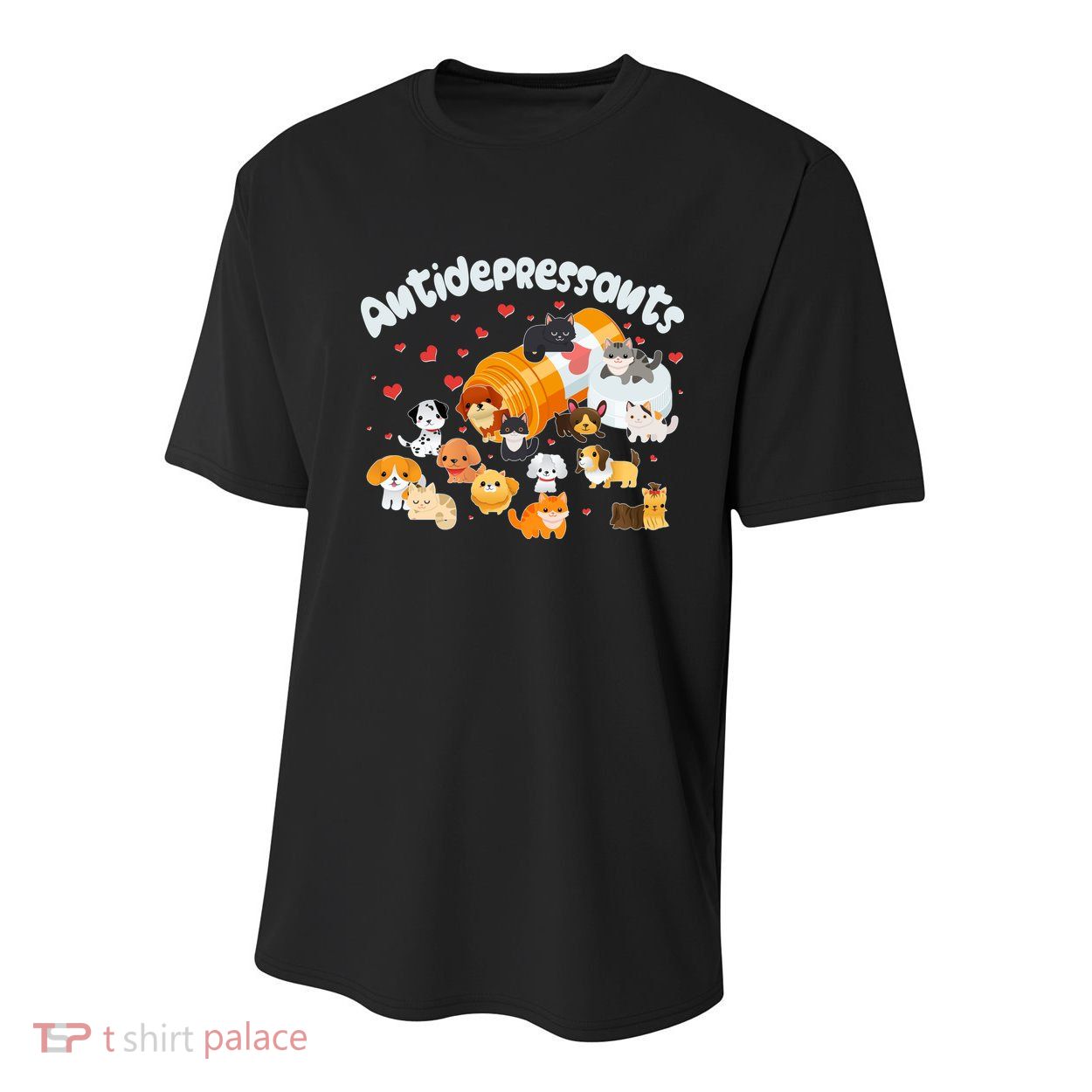 Funny Cute Antidepressants Pets Puppies And Kittens Youth Performance Sprint T-Shirt