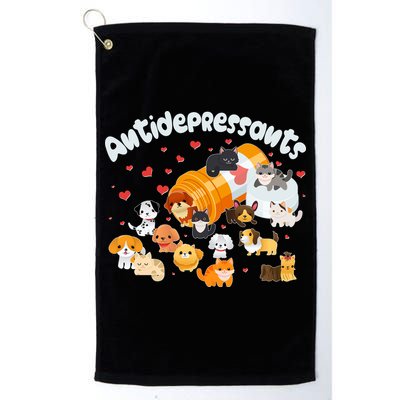 Funny Cute Antidepressants Pets Puppies And Kittens Golf Towel