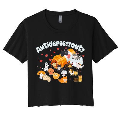 Funny Cute Antidepressants Pets Puppies And Kittens Crop Top