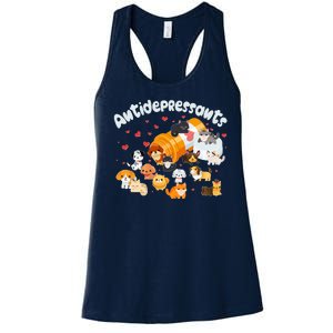 Funny Cute Antidepressants Pets Puppies And Kittens Women's Racerback Tank