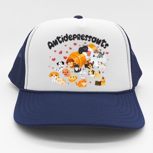 Funny Cute Antidepressants Pets Puppies And Kittens Trucker Hat