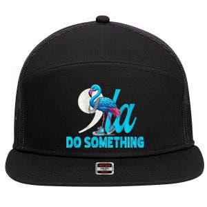 Flamingo Chucks And Pearls Funny Comma La Kamala Harris 2024 7 Panel Mesh Trucker Snapback Hat